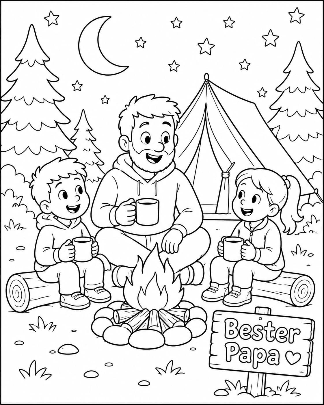 Vatertag Motiv 3 als kostenloses Ausmalbild für Kinder